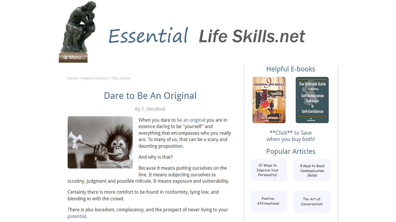 Dare to Be An Original - Essential Life Skills.net